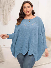 Plus Size Round Neck Batwing Sleeve Sweater - GiFTiFY