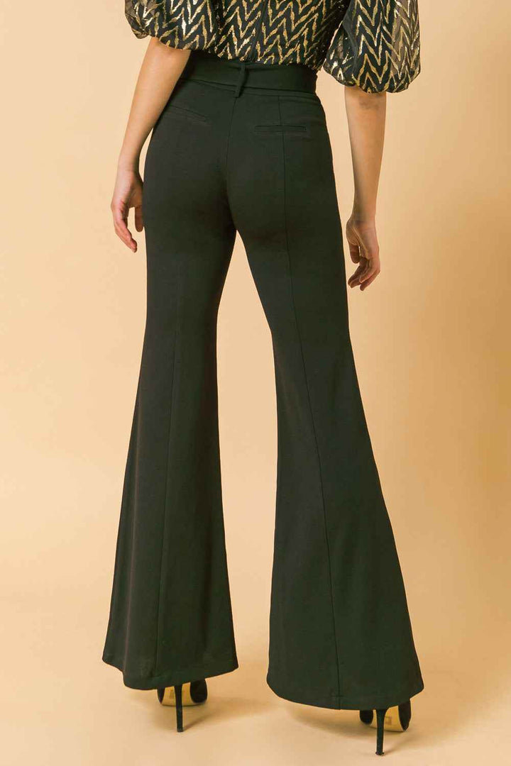 COUNTDOWN THE HOURS WOVEN FLARED PANTS - GiFTiFY