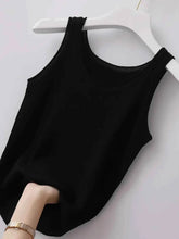 Plus Size Ribbed Knit Scoop Neck Tank Top - GiFTiFY