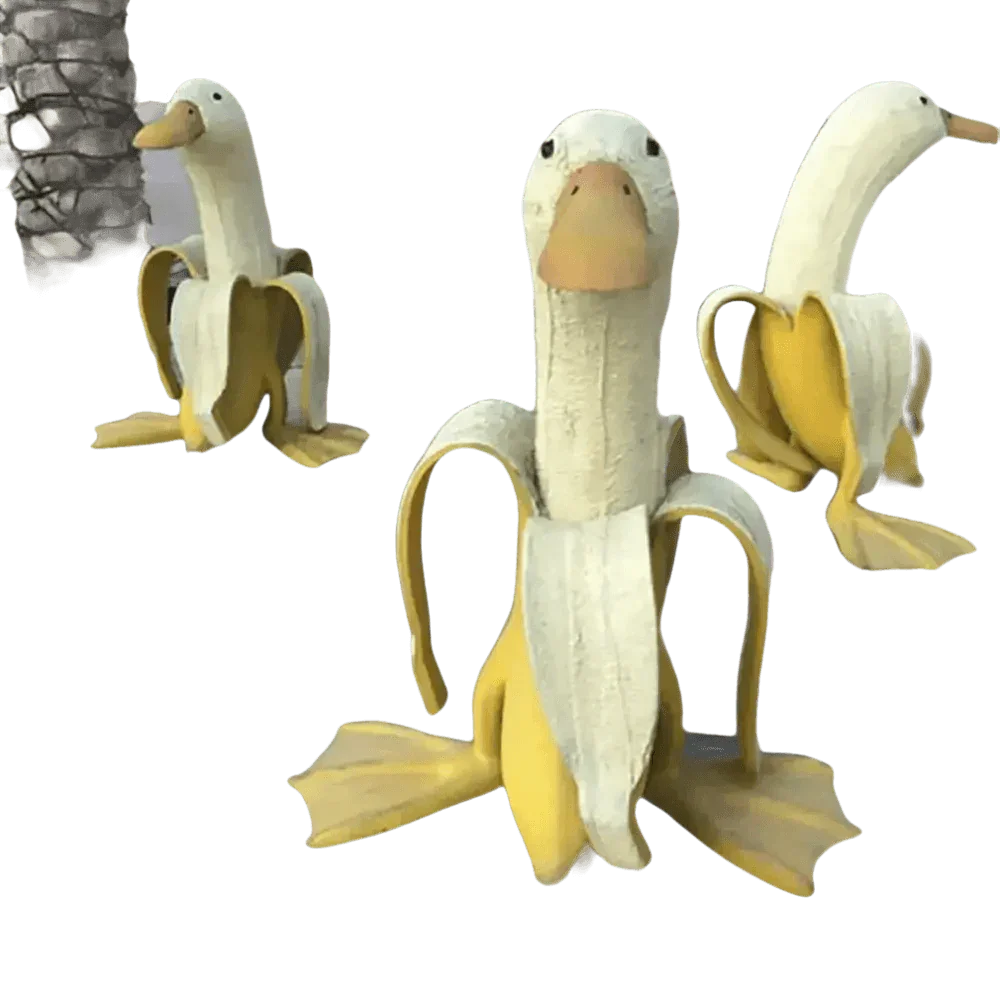 Banana Duck Creative Garden Decor Figurines Garden Decor by Beautifu Store