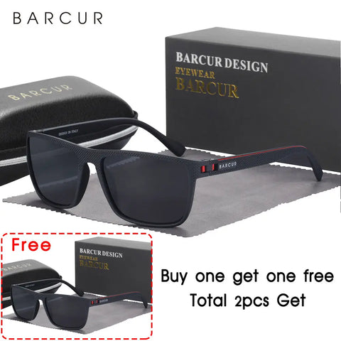 BARCUR Polarized Sports Sunglassescasual wear,CE certified,classic style,comfortable fit,eye protection,lightweight design,men's fashion,outdoor activities,polarized,sports eyewear,summer accessories,sunglasses,TAC lenses,TR90 frame,UV protection