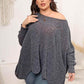 Plus Size Round Neck Batwing Sleeve Sweater - GiFTiFY