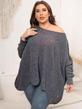 Plus Size Round Neck Batwing Sleeve Sweater - GiFTiFY