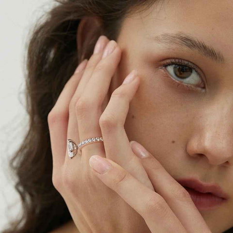 FEOBUR 2CT Marquise Moissanite Ring