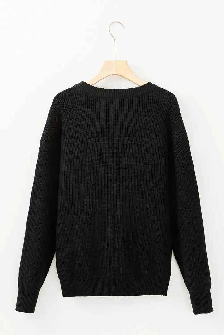 HELLO PUMPKIN Round Neck Long Sleeve Sweater - GiFTiFY