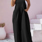 Plus Size Square Neck Wide Leg Overalls