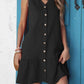 Plus Size Sleeveless Button-Front V-Neck Casual Mini Dress - GiFTiFY