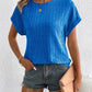 Plus Size Ribbed Texture Short Sleeve T-Shirt - GiFTiFY