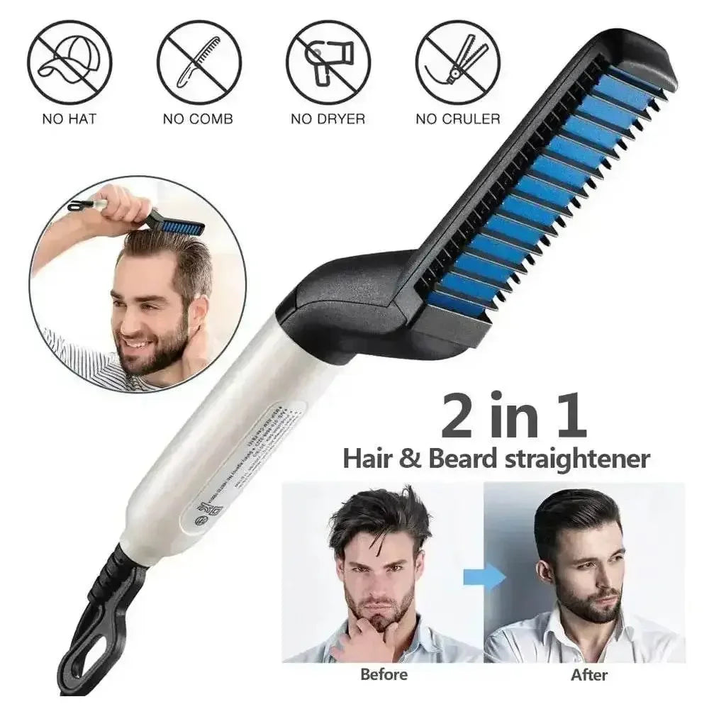 Beard Straightening Hair Straightener Brush Men - GiFTiFY