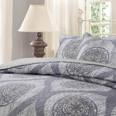 DaDa Bedding Rustic Grey Mosaic Distressed Medallion Reversible Quilted Bedspread Set (SD16299) - GiFTiFY
