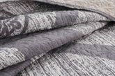 DaDa Bedding Rustic Grey Mosaic Distressed Medallion Reversible Quilted Bedspread Set (SD16299) - GiFTiFY