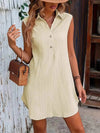 Plus Size Texture Button-Front Shirt Dress - GiFTiFY