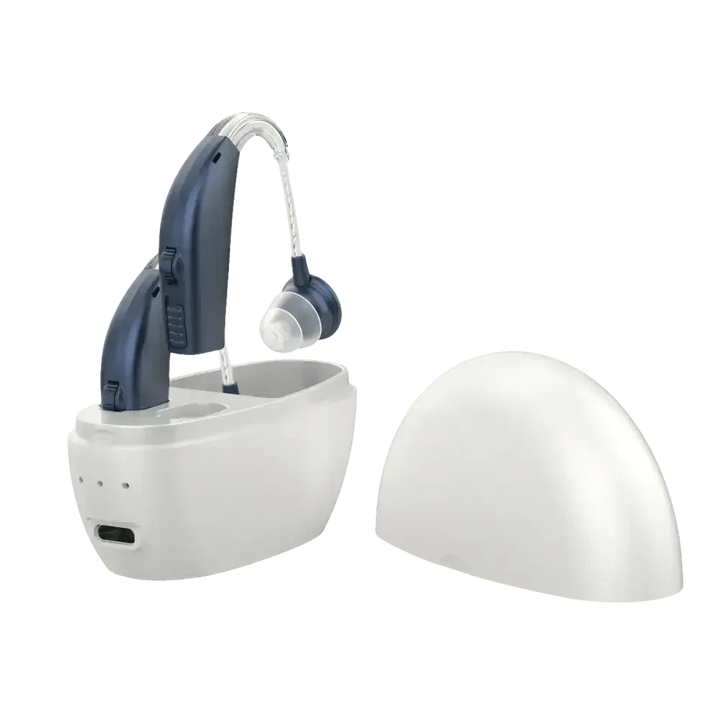 Beige Hearing Aids with Black Charging Case Sound Amplifier Hearing Aids Beige Black Hearing Aids Avoid Whistling Beige Case - GiFTiFY