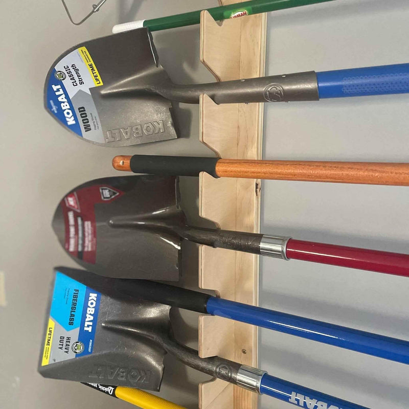 Garage Yard Tool Rack, Yard Tool Storage Rack Organizer for Garages and Rooms by HangThis Up My Shed Organizing System