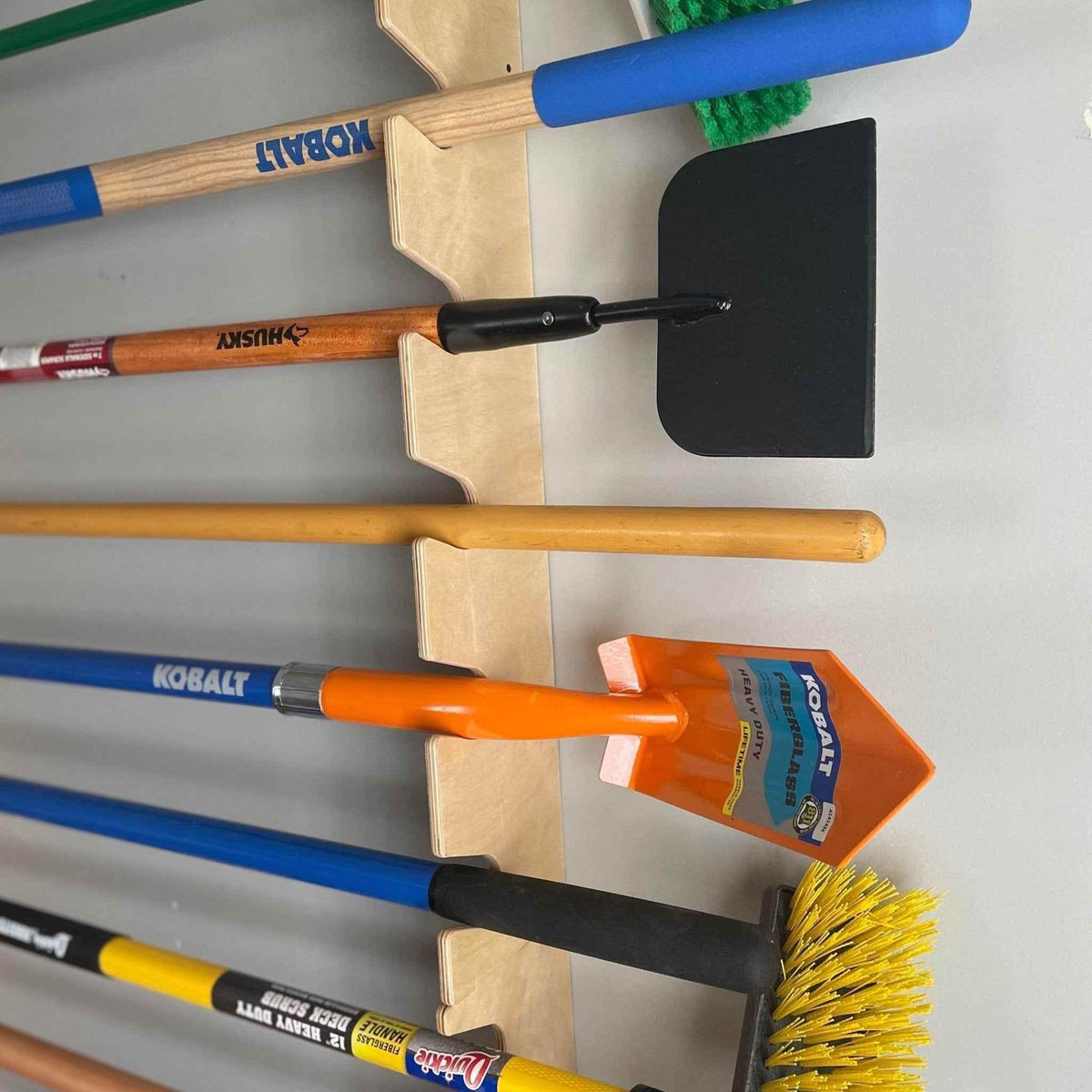 Garage Yard Tool Rack, Yard Tool Storage Rack Organizer for Garages and Rooms by HangThis Up My Shed Organizing System