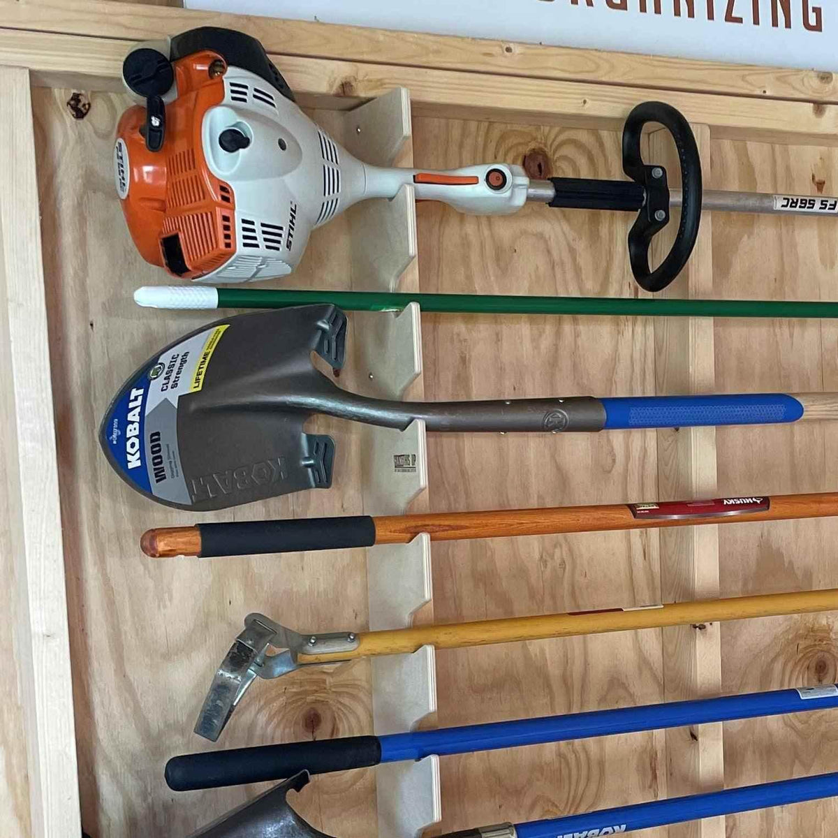 Garden Tool Organizer – Yard Tool Rack for Shed Storage Shed Organization by HangThis Up My Shed Organizing System
