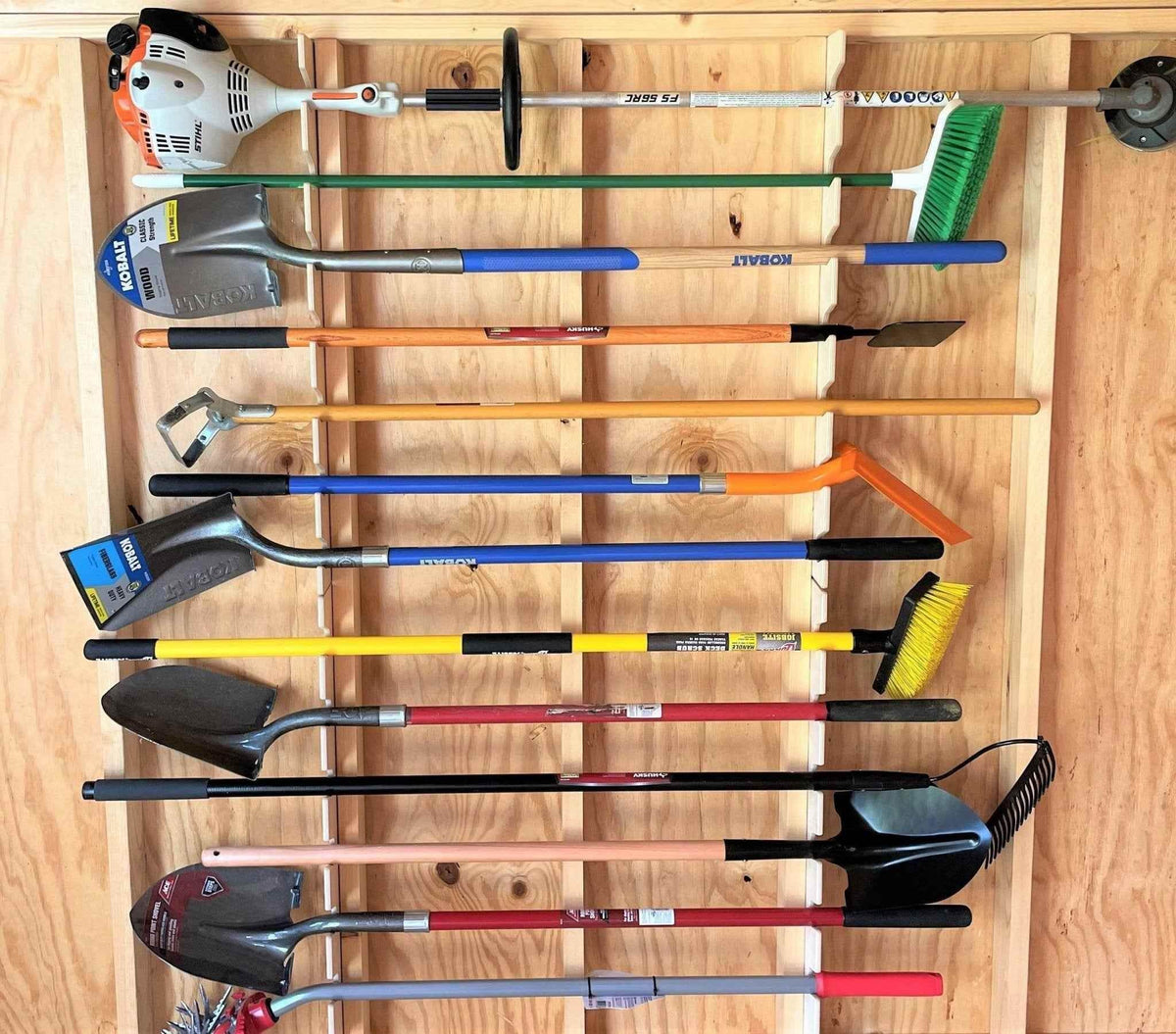 Garden Tool Organizer – Yard Tool Rack for Shed Storage Shed Organization by HangThis Up My Shed Organizing System