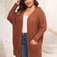 Plus Size Open Front Cardigan With Pockets - GiFTiFY