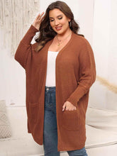 Plus Size Open Front Cardigan With Pockets - GiFTiFY