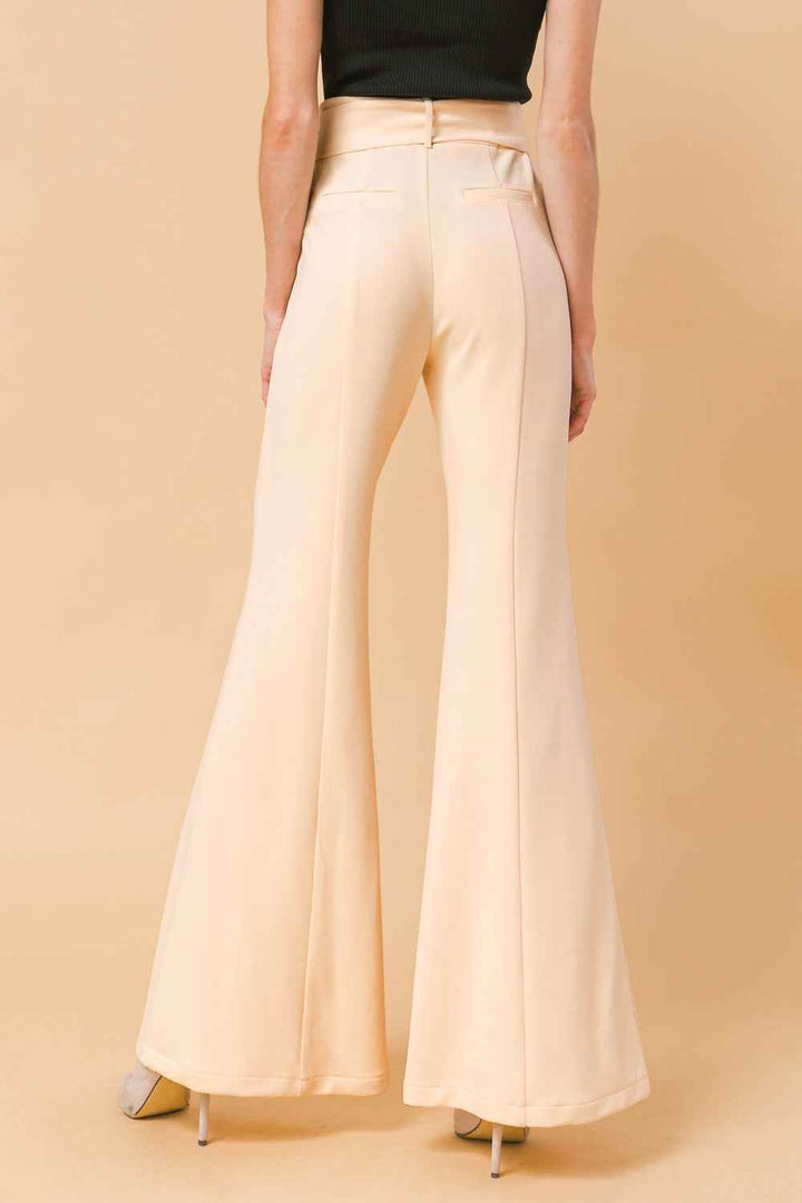 COUNTDOWN THE HOURS WOVEN FLARED PANTS - GiFTiFY