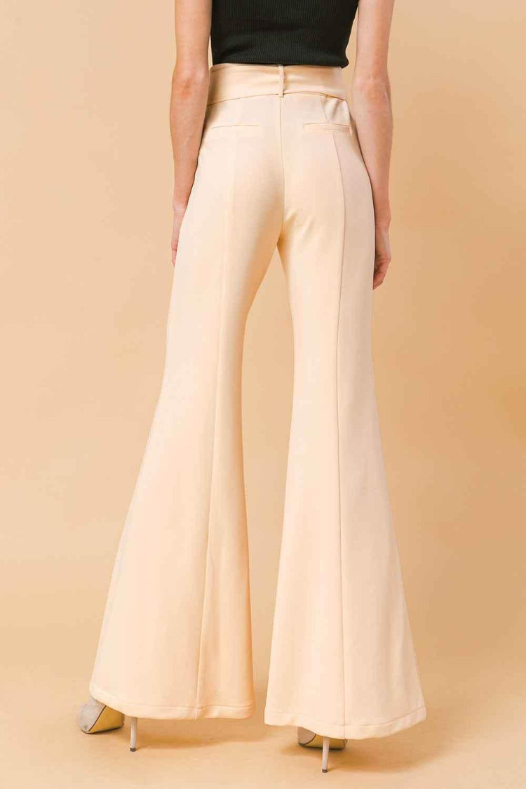 COUNTDOWN THE HOURS WOVEN FLARED PANTS - GiFTiFY