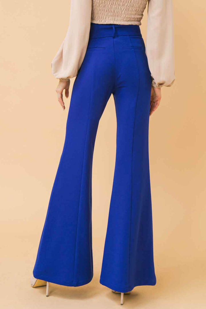 COUNTDOWN THE HOURS WOVEN FLARED PANTS - GiFTiFY