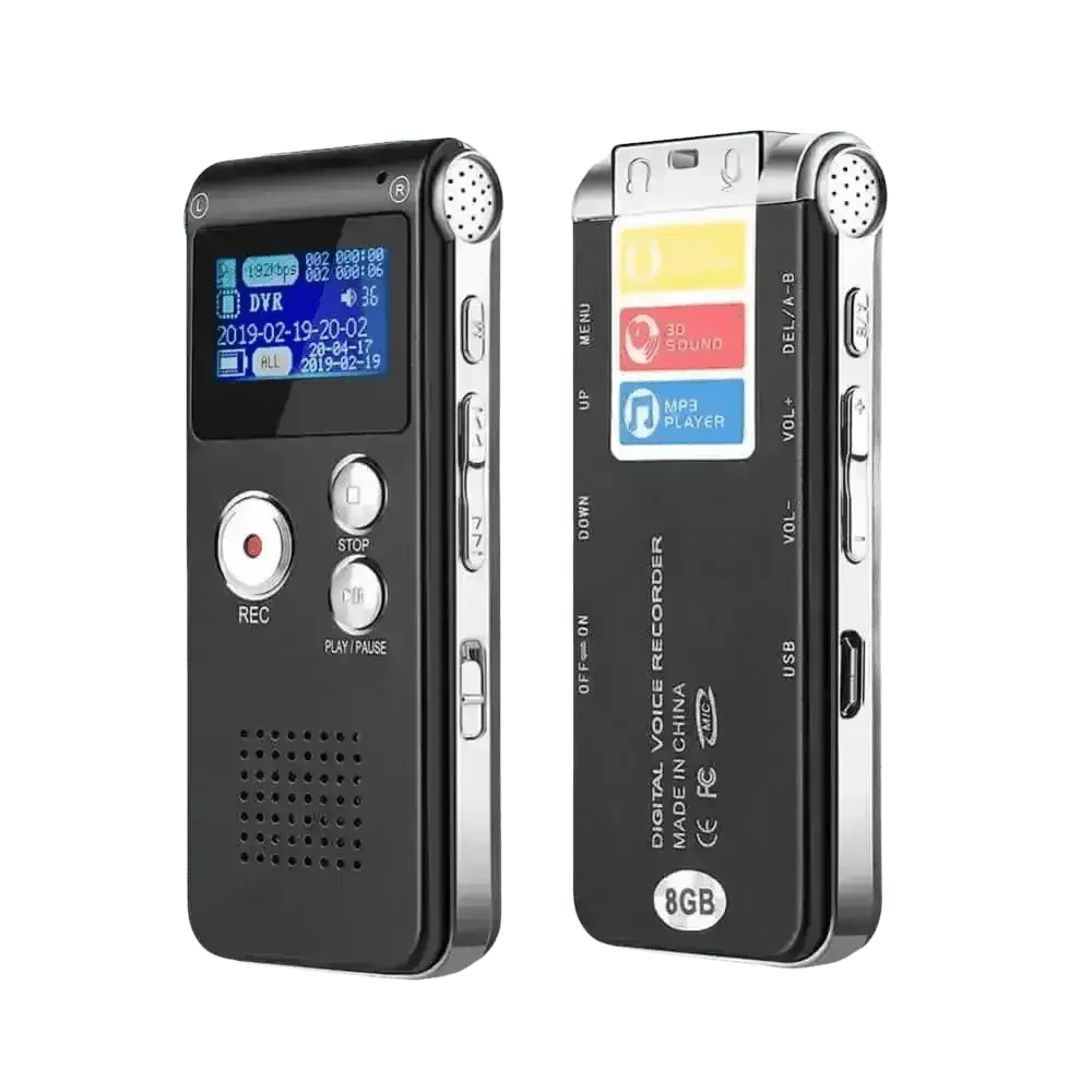 Black 8GB Voice Recorder MP3 Sound Audio Recorder - GiFTiFY