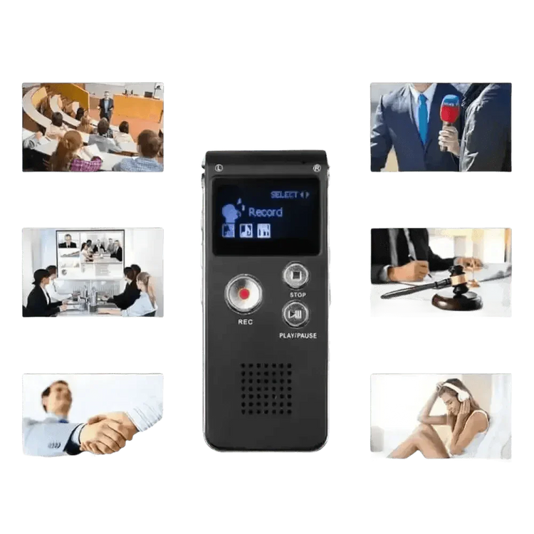 Black 8GB Voice Recorder MP3 Sound Audio Recorder - GiFTiFY