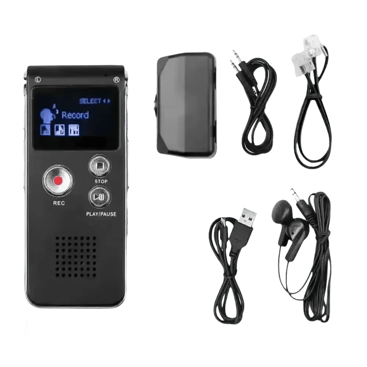 Black 8GB Voice Recorder MP3 Sound Audio Recorder - GiFTiFY