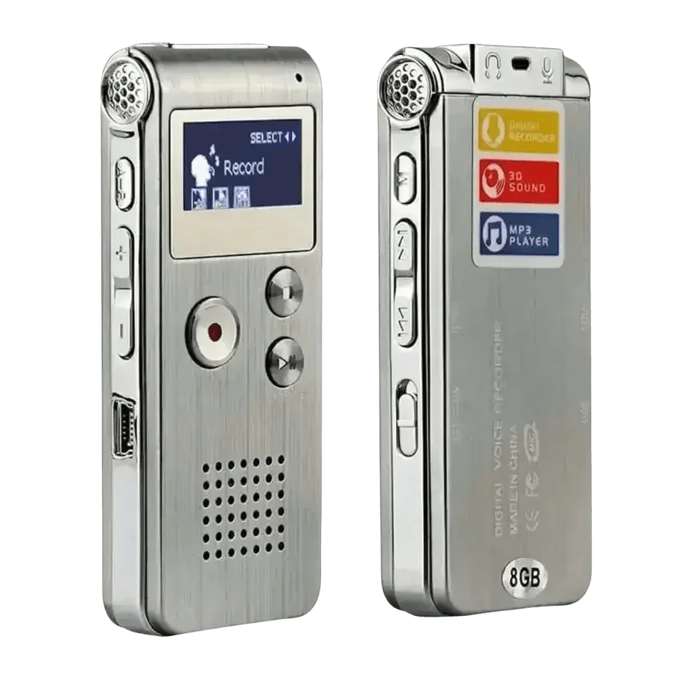 Black 8GB Voice Recorder MP3 Sound Audio Recorder - GiFTiFY