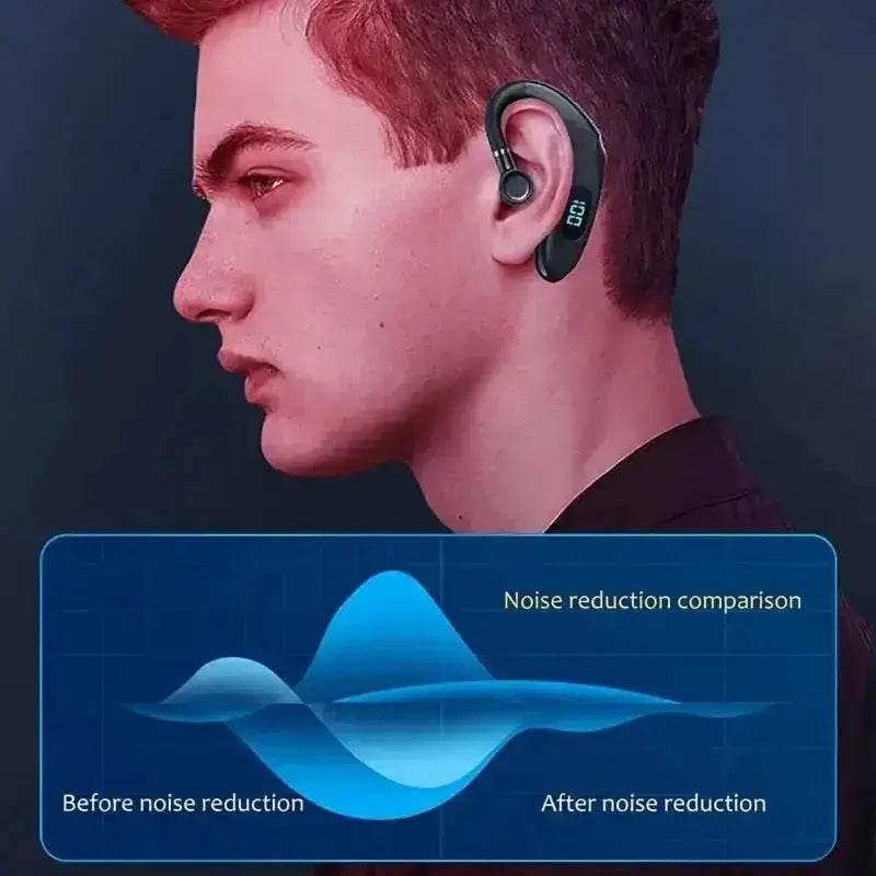 Black Bluetooth Earpiece In-Ear Long Battery Life Bluetooth Wireless Headset - GiFTiFY