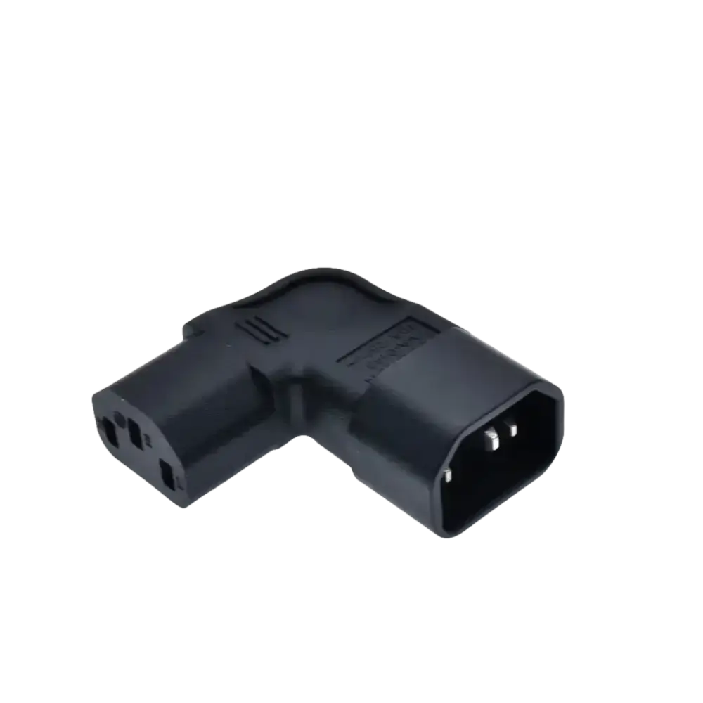 Right-angle power adapter.