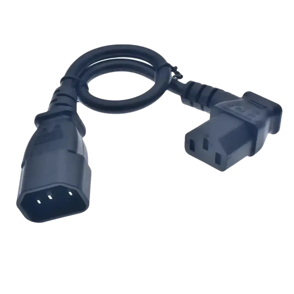 Black right-angle power cord.