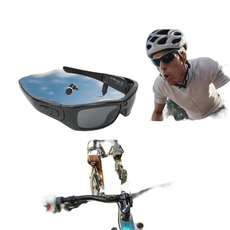 Black Camcorder Glasses Camera with Headphones. HD 1080P Mini Camcorder Glasses - GiFTiFY