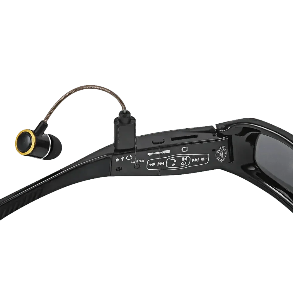 Black Camcorder Glasses Camera with Headphones. HD 1080P Mini Camcorder Glasses - GiFTiFY