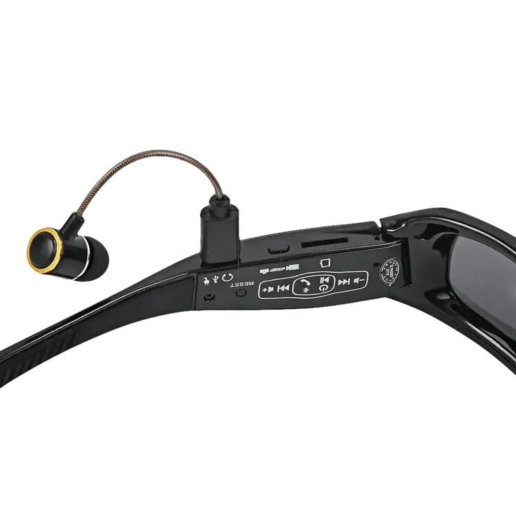 Black Camcorder Glasses Camera with Headphones. HD 1080P Mini Camcorder Glasses - GiFTiFY