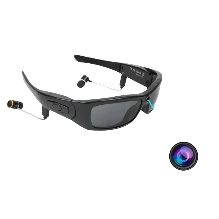 Black Camcorder Glasses Camera with Headphones. HD 1080P Mini Camcorder Glasses - GiFTiFY