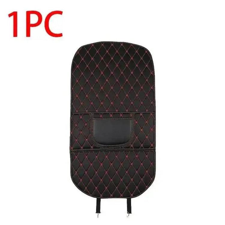 Black Car Seat Protector Pad with Red Stitching - GiFTiFY