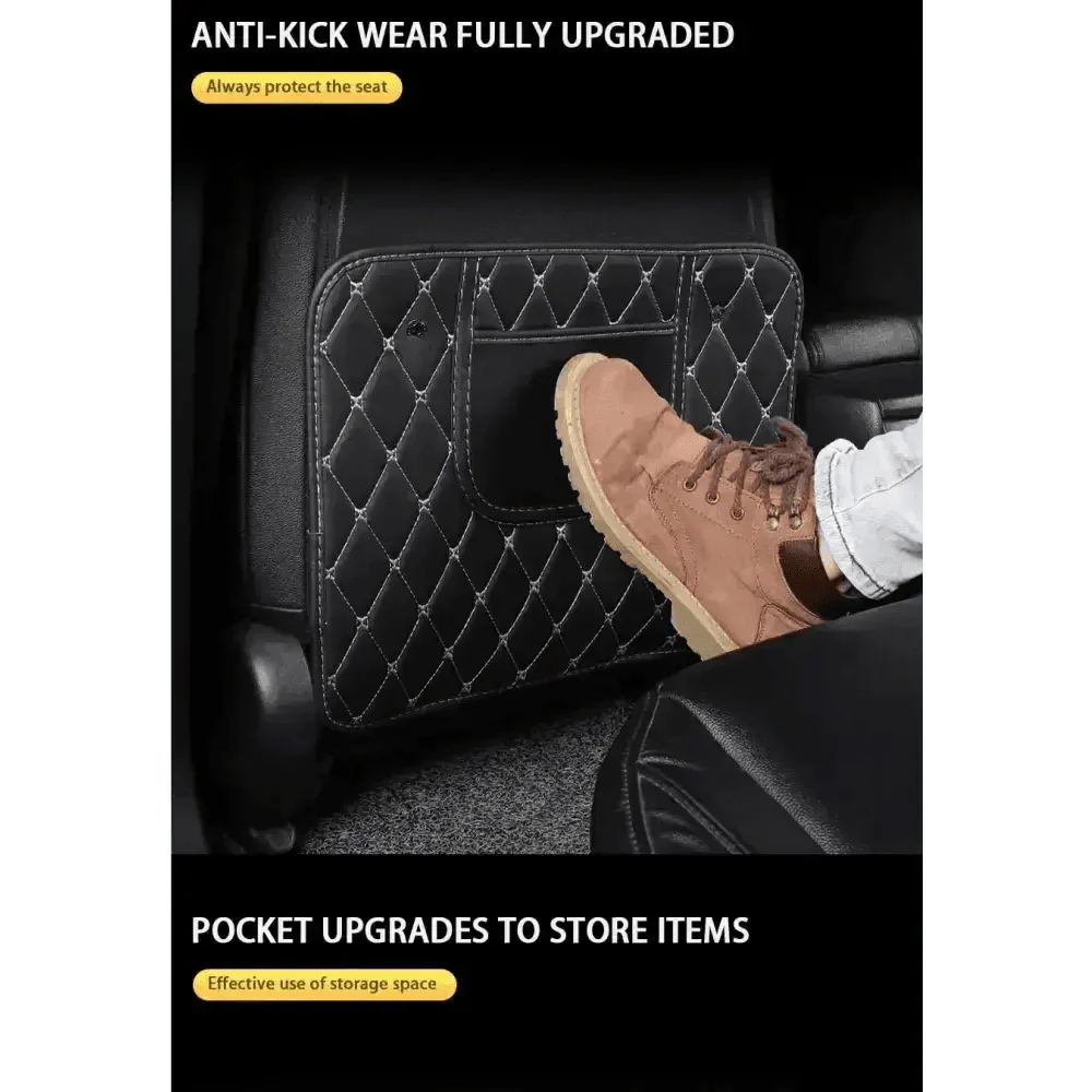 Black Car Seat Protector Pad with Red Stitching - GiFTiFY