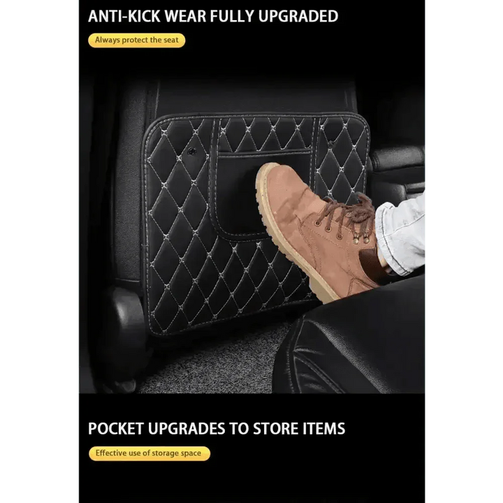 Black Car Seat Protector Pad with Red Stitching - GiFTiFY