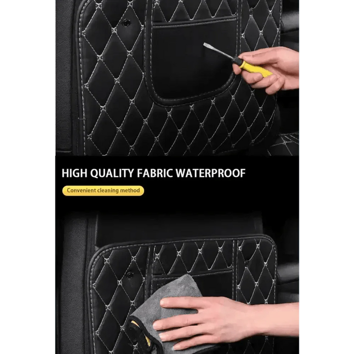 Black Car Seat Protector Pad with Red Stitching - GiFTiFY