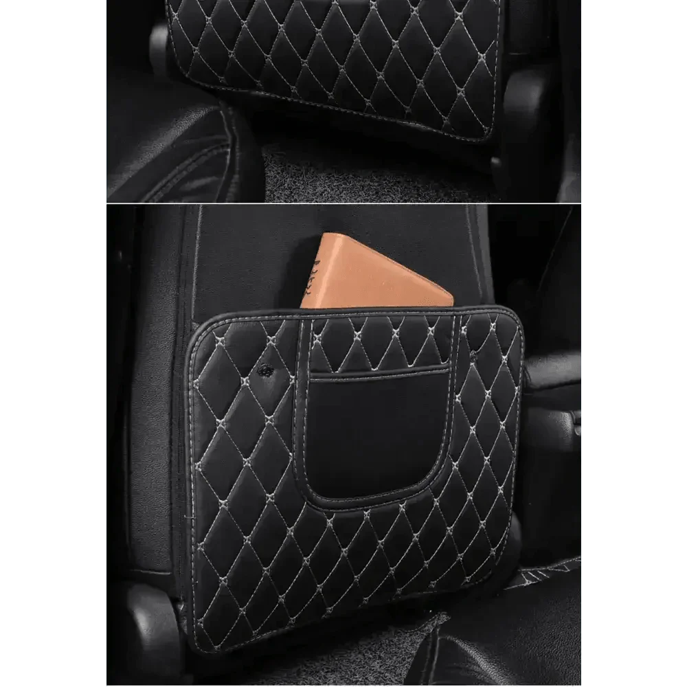 Black Car Seat Protector Pad with Red Stitching - GiFTiFY