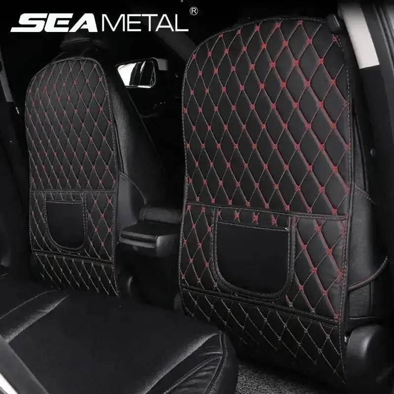 Black Car Seat Protector Pad with Red Stitching - GiFTiFY