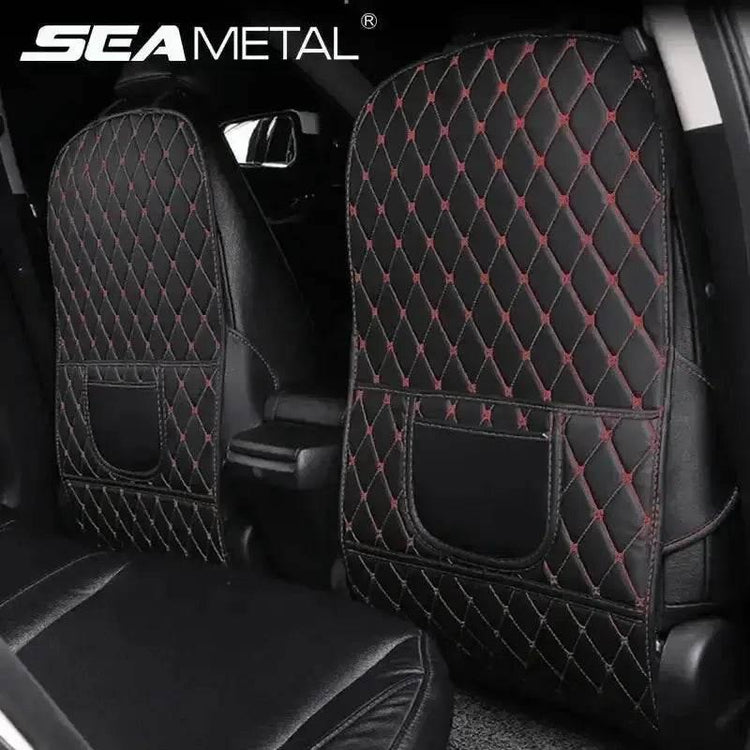 Black Car Seat Protector Pad with Red Stitching - GiFTiFY