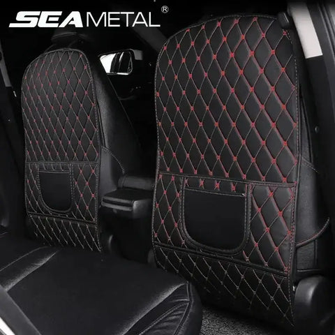 Black Car Seat Protector Pad with Red Stitching - GiFiFY