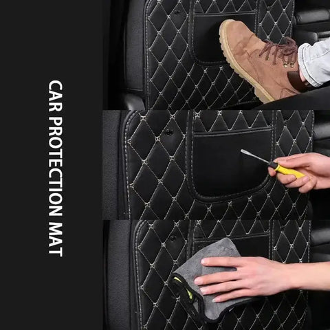 Black Car Seat Protector Pad with Red Stitching - GiFiFY