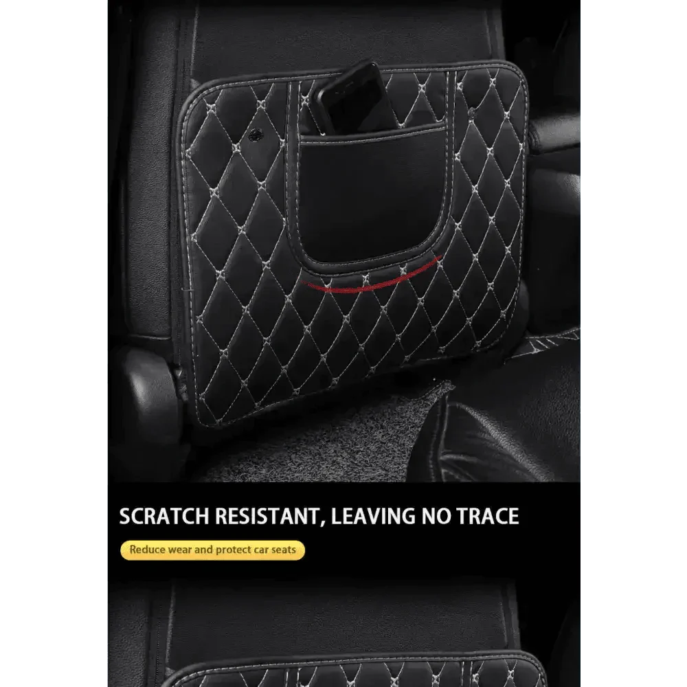 Black Car Seat Protector Pad with Red Stitching - GiFTiFY