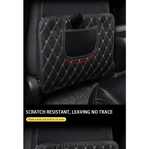 Black Car Seat Protector Pad with Red Stitching - GiFiFY
