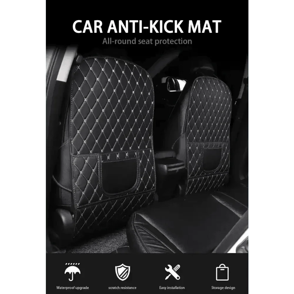 Black Car Seat Protector Pad with Red Stitching - GiFTiFY