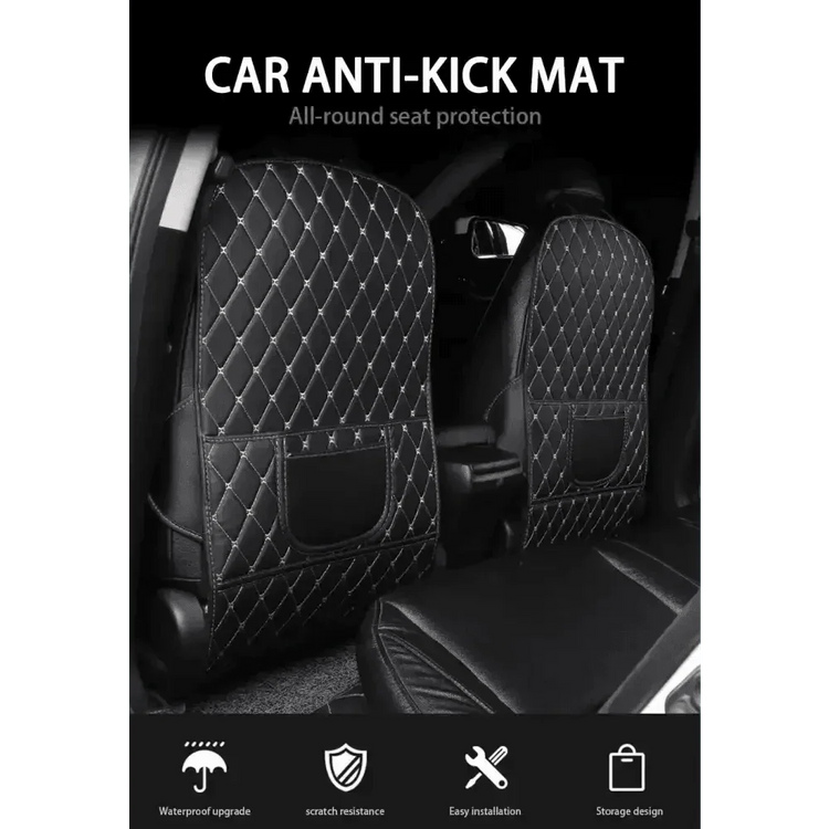 Black Car Seat Protector Pad with Red Stitching - GiFTiFY